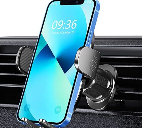 Glangeh Soporte Móvil Coche para Rejilla del Aire Ventilación, Gancho Mejorado Soporte Movil Coche con 360° Rotación, Universal Suporte Telemovel Carro Compatible con iPhone Samsung y Otros 4-7”