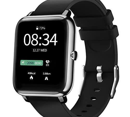 IDEALROYAL Reloj Inteligente Hombre Mujer , Smartwatch Hombre Pulsera Actividad Impermeable IP67 con Sanguíneo Presión Arterial Frecuencia Cardíaca Sueño, Podómetro Reloj Deportivo para iOS Android