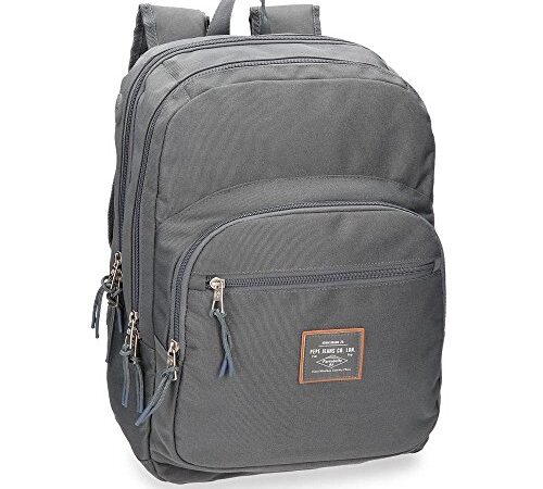 Pepe Jeans Cross Mochila adaptable a carro, doble compartimento, 44 cm, color Gris