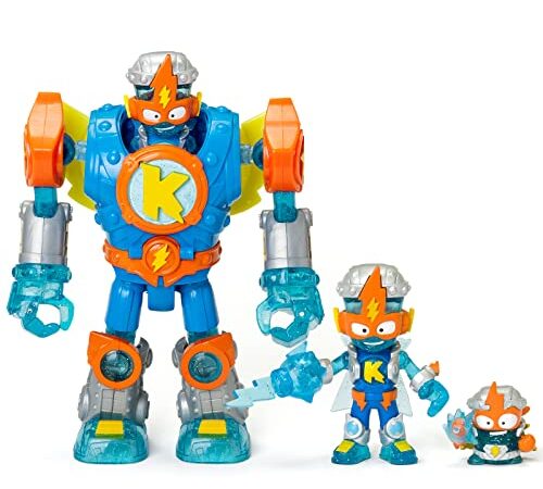 SUPERTHINGS Superbot Kazoom Power – Robot articulado con Accesorios de Combate, 1 Kazoom Kid y 1 SuperThing