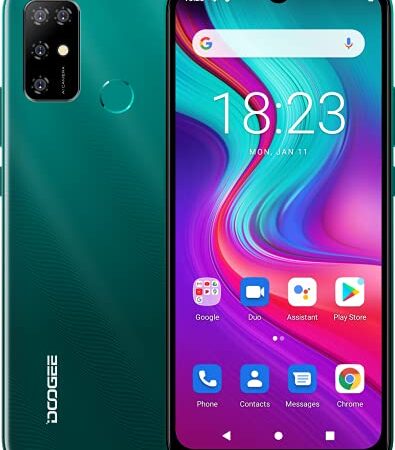 4G Smartphone Libre Android 11 DOOGEE X96, Octa Core 2GB RAM 32GB ROM, Batería 5400mAh, Cámara Tres 8MP, Pantalla HD+ 6,52 Pulgadas Teléfono, Móvil Dual SIM+SD (3 Ranuras),Huella Digital GPS Verde