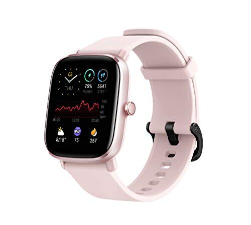 Amazfit GTS 2 Mini New Version Smartwatch Fitness Tracker Pantalla AMOLED 1.55" GPS 68 Modos deportivos 14 días de duración de la batería Monitor de frecuencia cardíaca sueño estrés y SpO2 Alexa, Rosa