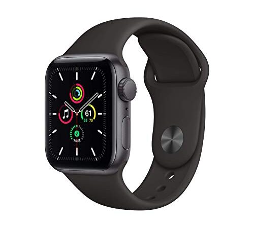 Apple Watch SE GPS, Caja de Aluminio Gris Espacial de 40 mm con Correa Deportiva Negra (Reacondicionado)
