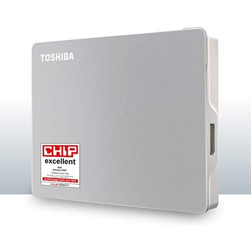 Disco Duro Externo Portátil Toshiba Canvio Flex de 1 TB para uso en Mac, PC con Windows y Tabletas, Compatible con la Mayoría de los Dispositivos USB-C y USB-A, Plata (HDTX110ESCAA)