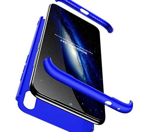 FHXD Compatible con Funda Xiaomi Redmi Note7 Anti-Shock 360° Carcasa Case Cover Protectora Ultra Thin Anti-Scratch 3 in 1 Caso Cáscara Protectora-Azul