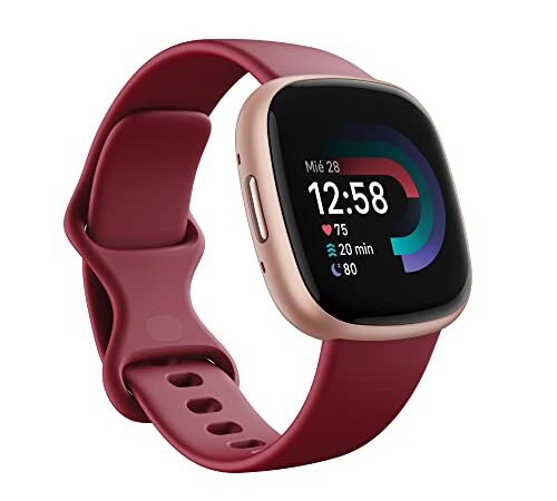 Fitbit Versa 4,Beet/Copper Rose Smartwatch, Unisex-Adult, One Size