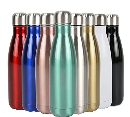 HUSL 500ML Botella Térmica,Botella de Agua Acero Inoxidable,Botella Agua Deporte Sin BPA,Cantimplora de Agua Reutilizable, Termo Agua 12 horas caliente,24 frio,para Viaje,Deporte,Eco-friendly