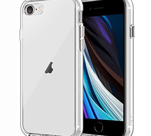 JETech Funda Compatible iPhone SE 3/2 (Modelo 2022/2020), iPhone 8 y iPhone 7, Anti- Choques y Anti- Arañazos (Transparente)