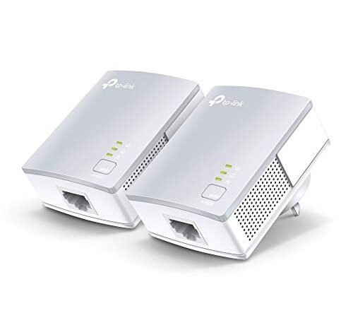 TP-Link TL-PA4010KIT - Adaptadores por Línea Eléctrica (AV 600 Mbps, PLC, Extensor, Repetidores, Amplificador, 2 Puertos, Películas, TV Plug & Play, compatible), Color Blanco