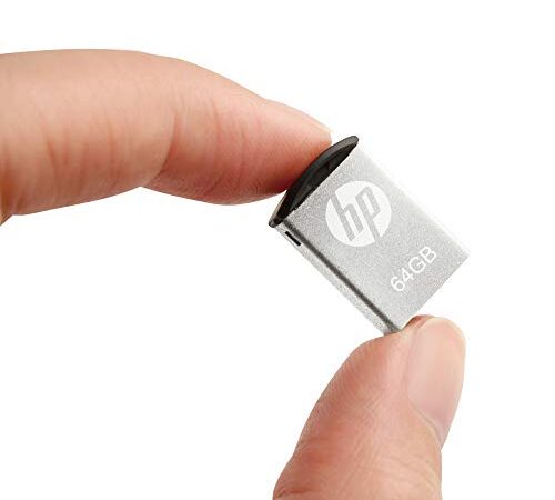 HP Memoria USB GB USB 2.0 Super Mini Metal, a Prueba de Golpes, a Prueba de Salpicaduras, a Prueba de Polvo, Discos Flash Drives v222 W hpfd222 W - 64, Color Plata