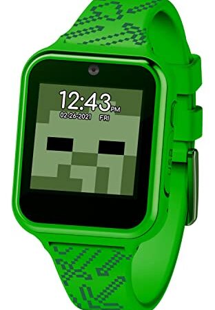 Minecraft- Reloj Interactivo, Color Forro Polar Verde con Licencia Oficial de Star Wars Silent One Crew, Talla única (Accutime Watch Corp. MIN4045)