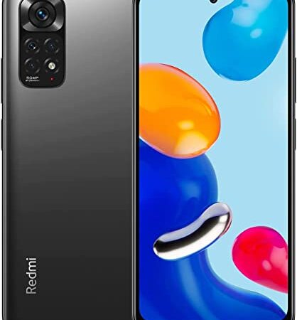 Xiaomi Redmi Note 11 Smartphone 6.43" FHD + DotDisplay, 90Hz FHD+ AMOLED DotDisplay, 50MP Al Quad Camera, 5000mAh (typ) batería, Dual-SIM 6G 128GB Graphite Grey [Versión Global]