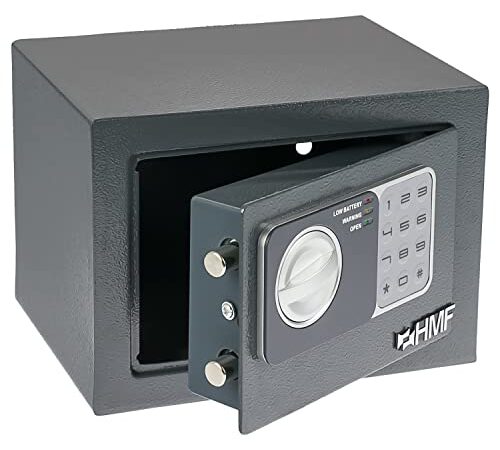 HMF 46126-11 Caja fuerte pequeña con cerradura de combinación, caja fuerte para muebles, 23 x 17 x 17 cm, color antracita